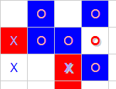 Пример живой цепи крестиков (рядом с синей цепью есть крестик)